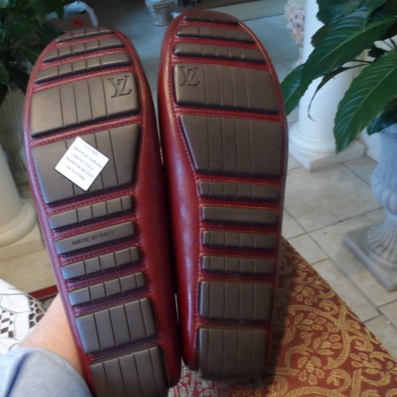 Louis Vuitton Burgundy Calf Leather Woman's Loafers Size 7B - Picture 14 of 16